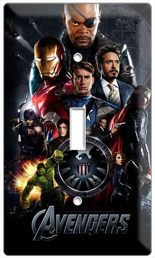 NEW AVENGERS SUPERHEROES IRONMAN THOR HULK SINGLE LIGHT SWITCH PLATE ROOM DECOR