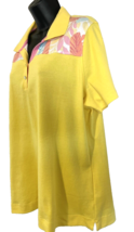 Kim Rogers Perfectly Soft Ladies Pull Over Polo Top Yellow Cotton Size Large - £17.03 GBP