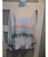 SO WHITE W/TIE DYE LS CREWNECK SWEATSHIRT SIZE XXL WOMEN&#39;S - $270.10 MXN