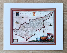 Cyprus Antique Map Print Cyprus Insula by Joan Blaeu 04184 - £17.69 GBP