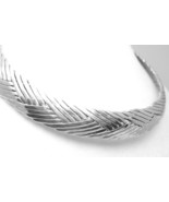 Artisan Crafted Sterling Silver 14&quot; Woven Domed Collar Necklace - $149.08 CAD