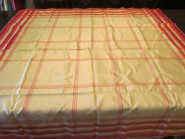 &quot;GOLD WITH RED PLAID DESIGN BORDER&quot;&quot; - VINTAGE TABLECLOTH - NEVER USED - $24.89