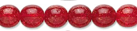 8mm Czech Round Druk Glass Beads, Transp Ruby Red Crackle 16 in, 52 - £4.31 GBP