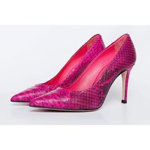 The Queen Fuchsia Pythn Leather Pump Women Shoe image 2