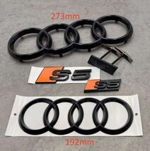 Gloss Orange  Black Audi 273mm Front Rings  192 Rear Rings  S5 Rear Embl... - $84.99
