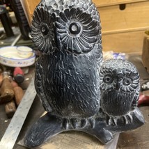 Vintage Hand Carved Soapstone Owl And Owlet Inuit 9.5” H X 8.5” W - $19.99