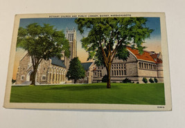 Postcard Bethany Church and Public Library Quincy MA Posted 1945 Linen - £6.84 GBP