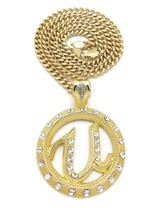 Iced Hip Hop Usher U Pendant 18&quot;,20&quot;,24&quot;,30&quot;,36&quot; Cuban Chain Necklace XZP116CC - £17.01 GBP+