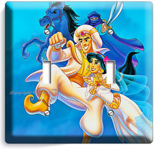 Aladdin King Of Thieves Princess Jasmine Genie Double Light Switch Plate Girls - $11.15