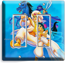 Aladdin Prince Ali Princess Jasmine Genie Double Gfci Light Switch Plate Girls - $11.15