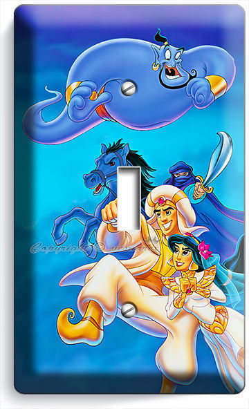 ALADDIN KING OF THIEVES PRINCESS JASMINE GENIE SINGLE LIGHT SWITCH WALL PLATE