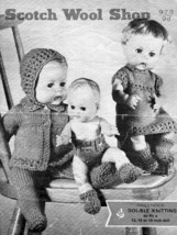 Vintage Knitting pattern for Dolls/reborn outfits Scotch wool shop 973. PDF - $2.15