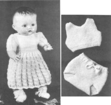 Vintage knitting pattern for 16 in Pedigree Doll set.  Dress, pants & vest. PDF - $2.15
