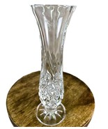 Crystal Cut Fluted Bud Vase Diamond Fan Vase 8 3/8&quot; VTG - $167.93 MXN