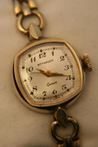 Ladies&#39; vintage 10k gold manual wind Wittnauer Geneve 17 jewel Swiss wristwatch - £79.93 GBP