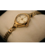 Gold Ladies&#39; Vintage 1940&#39;s retro 17J Swiss Benrus oyster dial dress wri... - £39.05 GBP