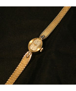 Vintage, triple-signed ladies 18J Swiss Hamilton gold mesh bracelet wris... - £78.10 GBP