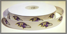 Baltimore Ravens Inspired Grosgrain Ribbon - £7.89 GBP