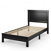 Twin Size Modern College Dorm Wooden Platform Bed in Black - $6,903.53 MXN