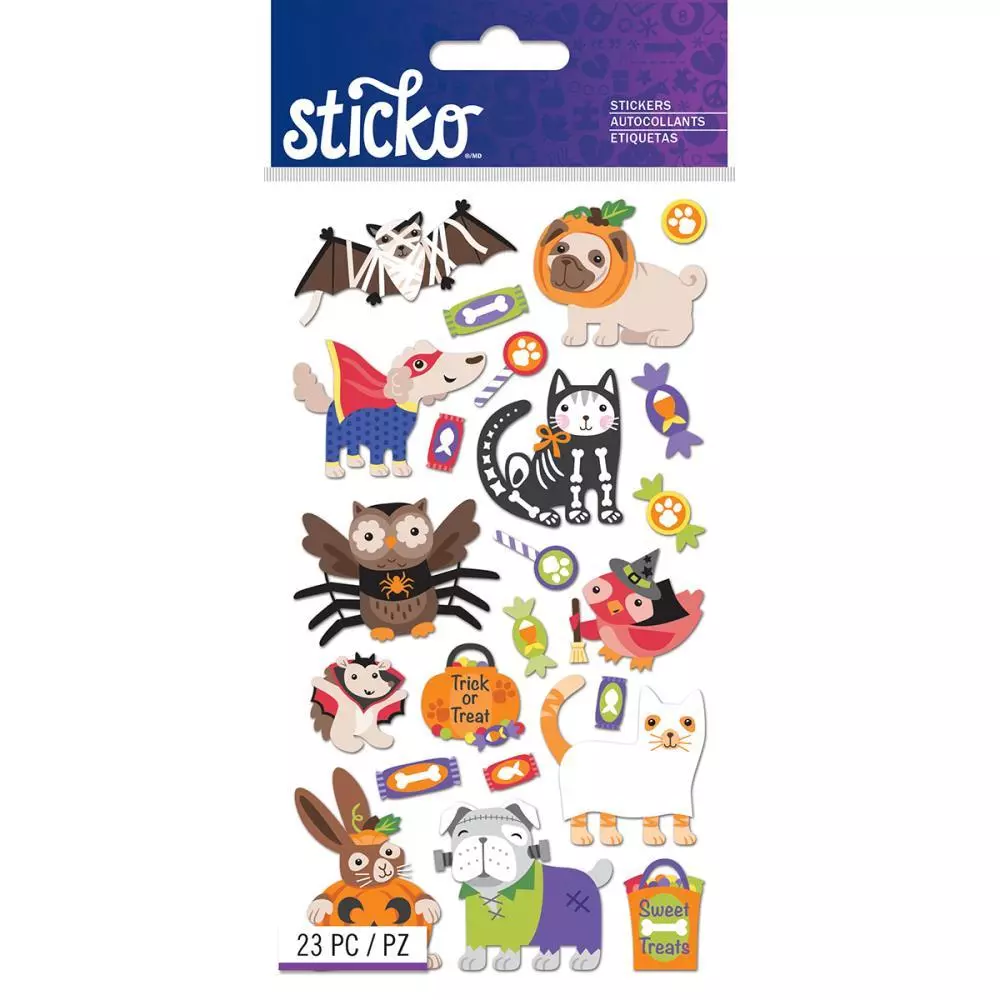 Stickers Halloween Animals Characters Pumpkin Dog Bat Scrapbooking Craft - $9.99