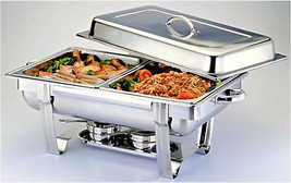1/2 Size CHAFER PAN 4 PACK CATERING HOTEL CHAFING DISH HALF PANS - £107.76 GBP