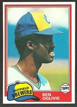 Milwaukee Brewers Ben Oglivie 1981 Topps Baseball Card # 415 nr mt - £0.39 GBP