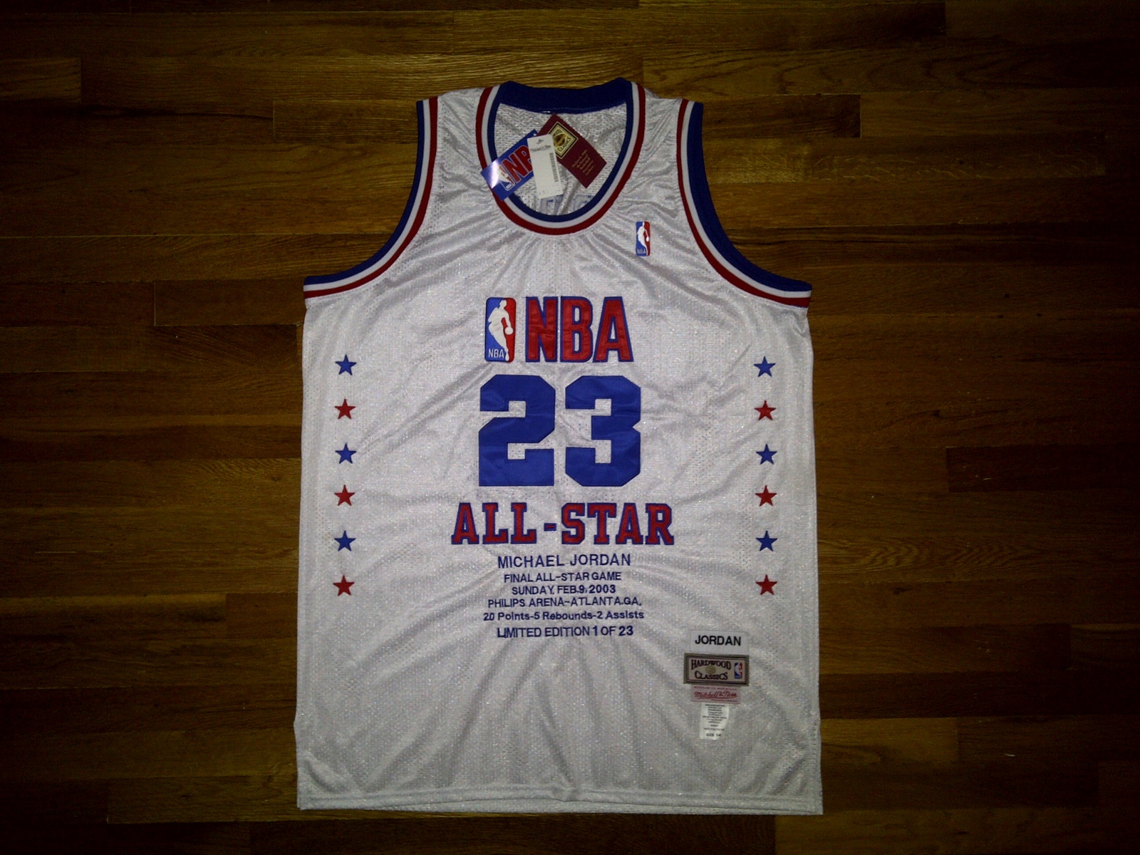 BNWT Authentic Mitchell & Ness NBA All Star 2003 Michael Jordan White Jersey 54 - £235.89 GBP