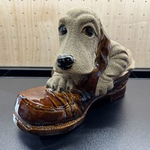 Royal Haeger Planter Hound Dog Shoe Company Basset Sand Finish Vintage MCM - £16.21 GBP