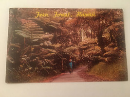 Vintage Postcard Unposted 3 Thomas Jefferson Stamps Fern Forest Hawaii HI - £1.88 GBP