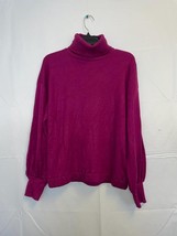 MSRP $70 Inc Turtleneck Puff-Sleeve Sweater Autumn Berry Purple Size Small - £6.71 GBP