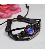 Brown Galaxy Charm Multi Layer Cord Bracelet Sliding Bracelet Slider - $9.99