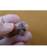 CR506-2) 1/2" Fairy Stone Pendant CHRISTIAN CROSS Staurolite Crystal silver loop - $313.10 MXN