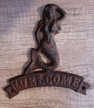 Cast Iron Nautical Ocean Mermaid Welcome Sign Abstract Wall Door Plaque ... - £14.93 GBP