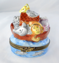 Limoges Box - Noah&#39;s Ark and Bird House - Lion Giraffe Monkey - Peint Main - £75.93 GBP