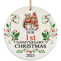 Our 1st Anniversary 2023 Ornament Gift 1 Years Christmas Cute Squirrel Couple - £11.57 GBP