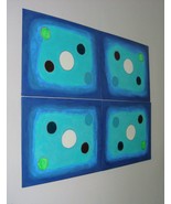 Original Moon Signed Art Painting Isolation Circles Geometric Set Carla ... - £140.12 GBP