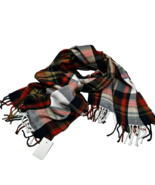J. Crew Large Oversized Tartan Plaid Scarf Wrap 77&quot; x 24&quot; Ivory Multicolor - $46.28