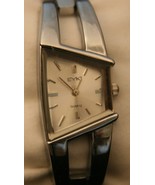 New unique contemporary trapezoid polished chrome Eyki quartz wristwatch - £27.33 GBP