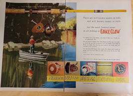 Vintage Ad Eagle Claw Reels Rods Tackle &#39;Most Famous Name.. Fishing&#39; 196... - £6.75 GBP