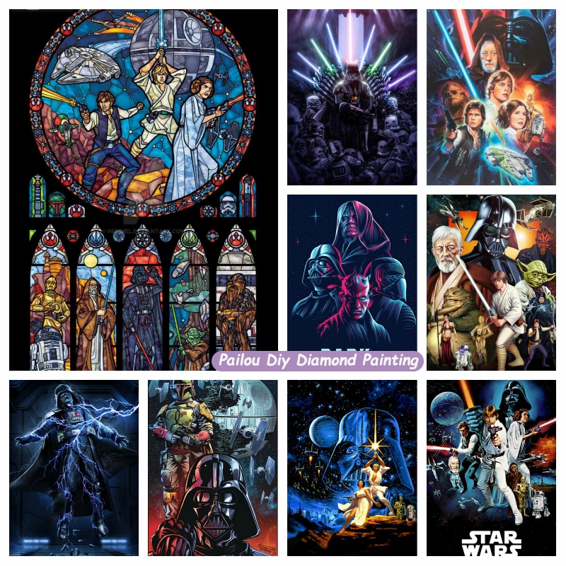 Disney Movie Star Wars Full 5d Diamond Painting Devil Darth Vader With - £12.35 GBP+