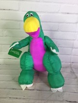 Gibson Greetings Celebrations Nylon Green Dino Dinosaur Plush Stuffed Animal Toy - £49.07 GBP