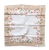 Vintage Pierre Balmain Paris Hankie Handkerchief Cotton Lace Trim 19 X 19&quot; - £9.56 GBP