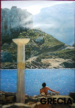 Original Poster Greece Grecia Kos Cos Kefalos Ruins Sea Mountains Man 1976 - £78.80 GBP