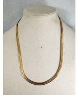 Vintage 1980&#39;s Napier Gold Tone Herringbone 22” Etched Both Sides Necklace - €40,72 EUR