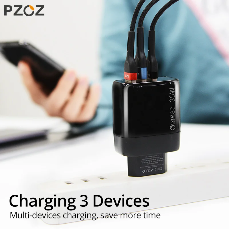 House Home PZOZ USB Type C Charger 30W Fast Charging QC 3.0 PD 20W Quick Charge  - £33.93 GBP