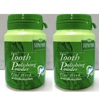 2 bottles x Supaporn Tooth Powder Polishing Toothpaste Plus Thai Herb 90 g. - $15.83