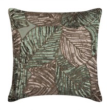 Green Sequins And Beaded 16&quot;x16&quot; Silk Pillows Cover, Green Camoflague - £26.70 GBP+