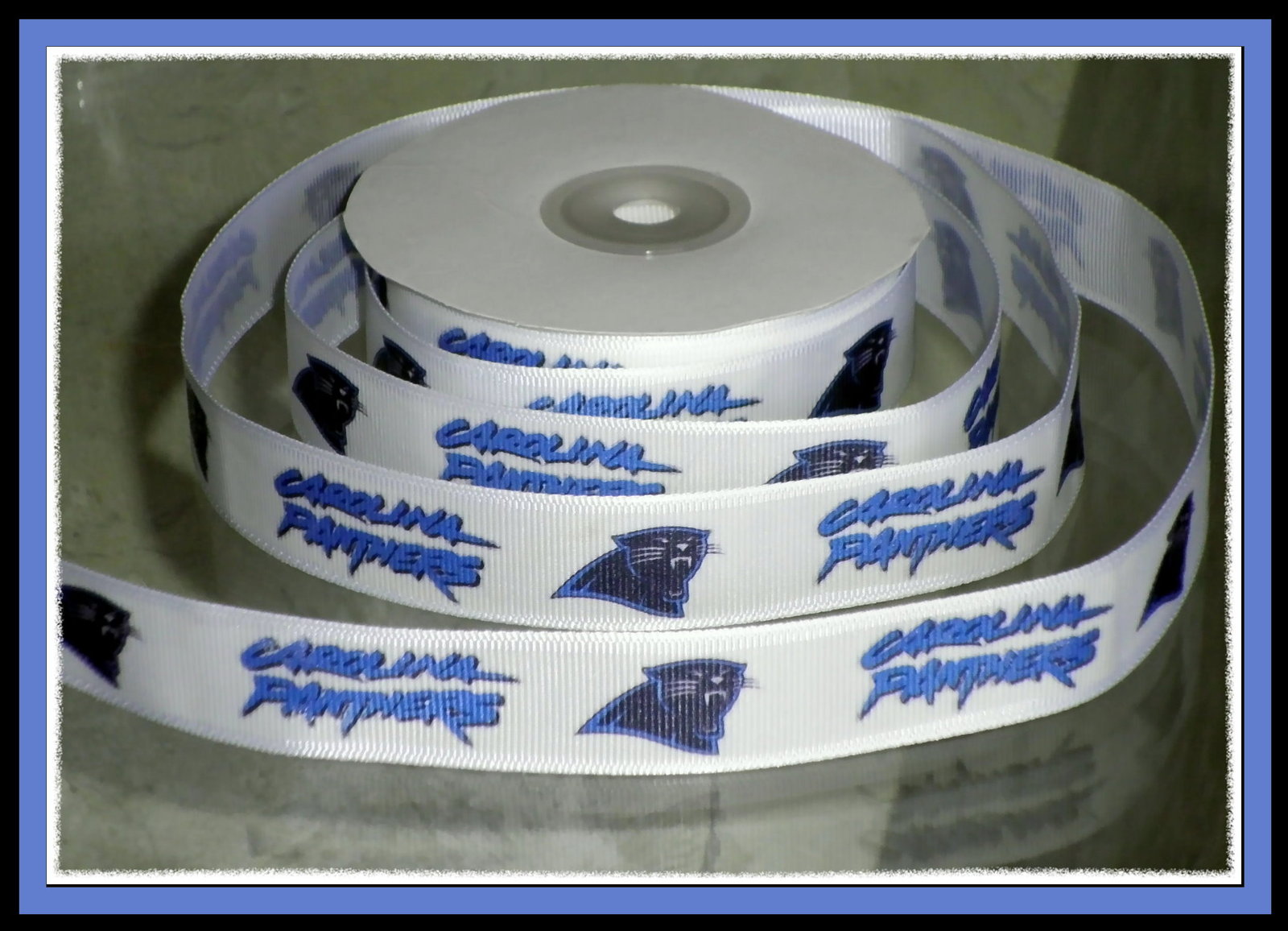 Carolina Panthers Inspired Grosgrain Ribbon