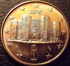 Gem Unc Italy 2010 1 Euro Cent~The Castle DelMonte~Excellent~Free Shipping - £2.25 GBP