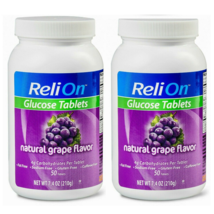 ReliOn Glucose Natural Grape Flavor, 50 Tablets (Pack of 2) - £21.94 GBP